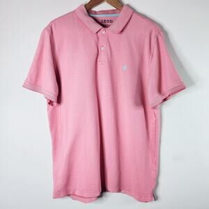 Izod Mens Advantage Performance Red Short Sleeve Golf Polo Shirt Size XL Stretch